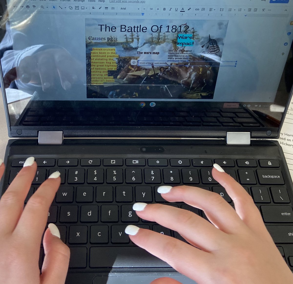 Wrapping up the War of 1812 with creating magazine covers on the war! Students selected aspects of the war to highlight on the cover with titles of articles the reader would find “inside” and a selected quote or two!