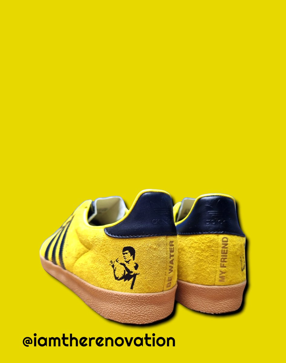 Bruce Lee - Gazelle O.G custom 

Inspired by the yellow and black jumpsuit worn by Bruce in his last film 'Game Of Death'

'Be Water My Friend' 

Inbox for enquiries 🥋

#iamtherenovation #brucelee #gameofdeath #martialarts #legend #bruceleestyle #kungfu #mma #gazelle #adidas