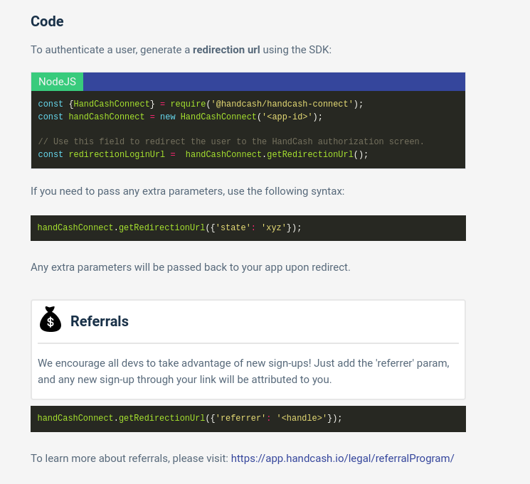 Developers can generate revenue just by signing users to HandCash!

It's all in the docs:
docs.handcash.dev/authorization/