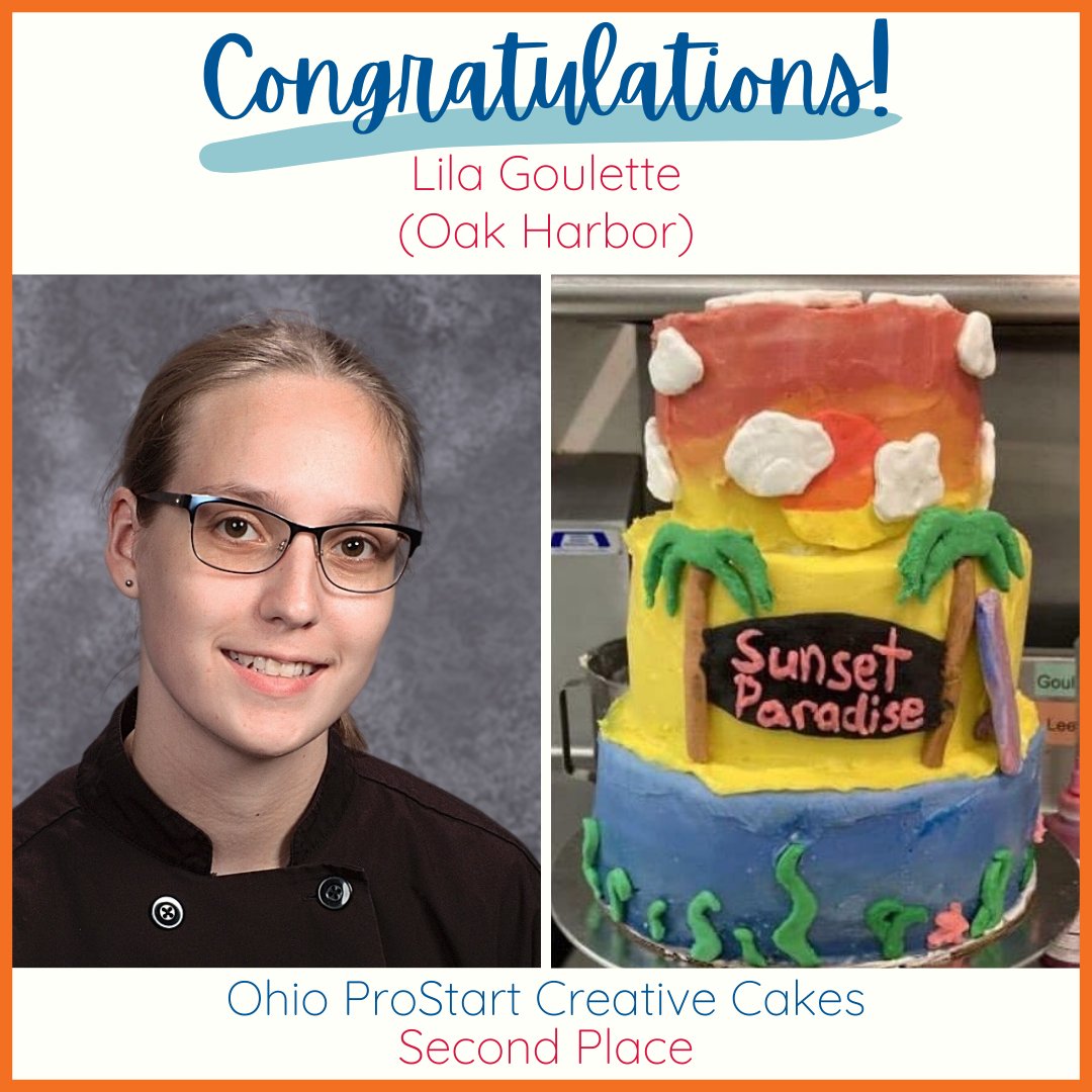 Congratulations are in order! Culinary Arts student, Lila Goulette (Oak Harbor), was awarded second place in the <a href="/OhioProStart/">Ohio ProStart</a> Creative Cakes Competition. 🎂 Lila, we are so proud of your amazing accomplishment and representation of Penta! #SuccessReady