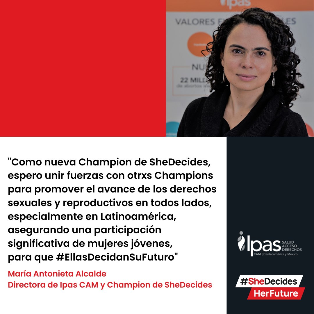 IpasMEX's tweet photo. Este año, María Antonieta Alcalde Castro (@maria_alcalde ), directora de #IpasCAM, ✨ se integra al nuevo equipo de Champions por los derechos sexuales y reproductivos. 💜💚 ¡Nosotras también alzamos la voz para que #EllasDecidanSuFuturo! ♀️✊🏾

@SheDecidesGFI #SheDecidesHerFuture https://t.co/0AJlUqCVu8