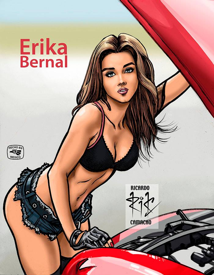 Erika Bernal. Modelo colombiana.Dibujo a bolígrafo y marcador. Color digital. Basado en una foto de la revista 'H para hombres'.© Ricardo Camacho Barrera @rickamacho #rickamacho #RicardoCamacho #IlustracionMexico #ErikaBernal #RevistaH @hparahombres #IlustradorMexicano