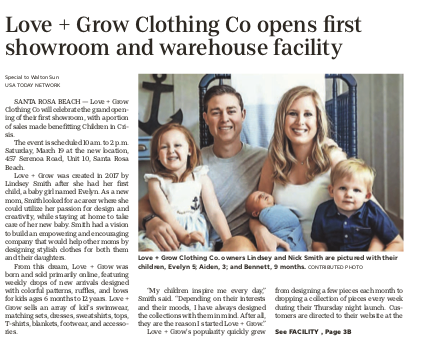 ProffittPR's tweet image. Have you seen the news?! Love + Grow Clothing Co is opening their first warehouse and showroom space in Santa Rosa Beach! They're celebrating the momentous occasion with a Launch Party on Saturday, March 19th from 10am-2pm 🎀 Join us for cocktails, popsicles, shopping, and more!