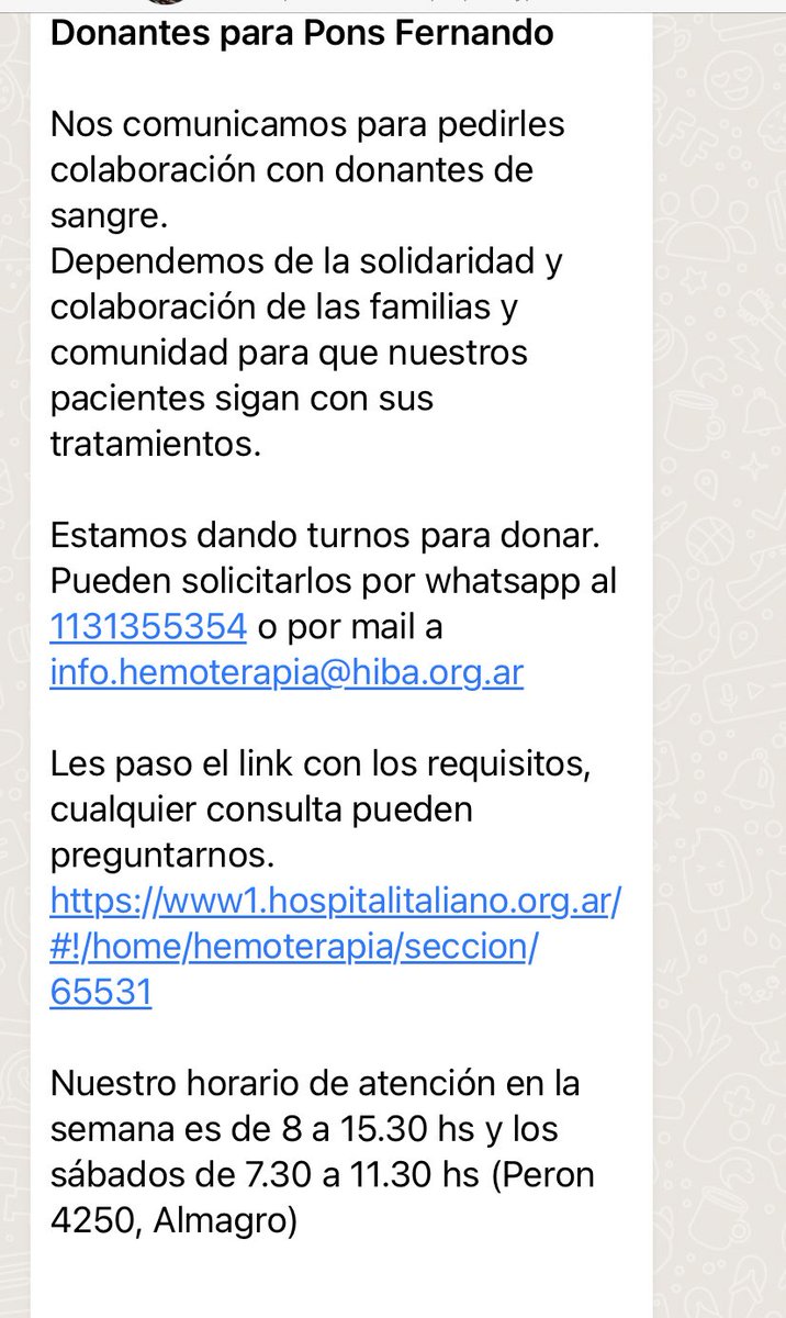 Se necesitan donantes, en este caso es un familiar mío así que agradezco la colaboración y difusión. Gracias ❤️🙏🏻