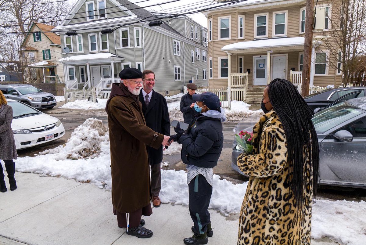 POUATweets's tweet photo. We are so grateful to @CardinalSean for spending his afternoon yesterday welcoming residents to our Cote Village Townhomes in Mattapan, our newest development with @cicdhousing! @MassHousing @MA_DHCD @MaloneyProps @MassGovernor @MassEOHED @BostonNeighbor @DonaldAlexis4 https://t.co/bHtgCyNtJc