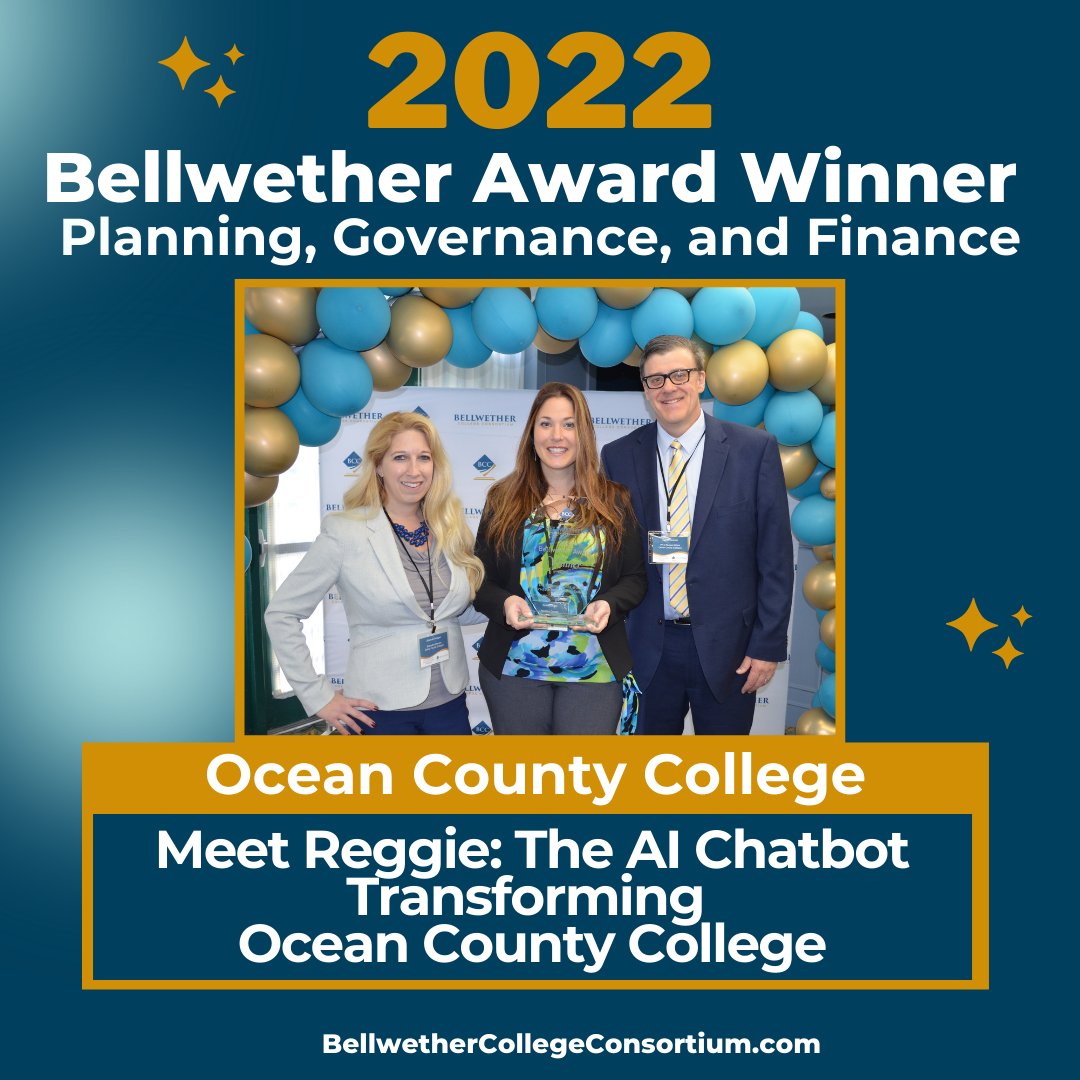 BellwetherCC's tweet photo. Congratulations to Ocean County College @OceanEdu for being selected the 2022 Bellwether Winner in the category of Planning, Governance, and Finance. #BellwetherAwards #WeAreBellwether #FuturesAssembly #Winner #PlanningGovernanceAndFinance https://t.co/63LtOzUeNR