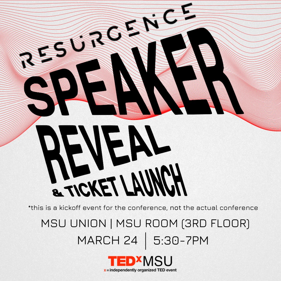 Our 2022 conference planning is underway and we are happy to announce the date for our Speakers Reveal and Ticket Launch Event! RSVP for the FREE event: eventbrite.com/e/tedxmsu-2022…