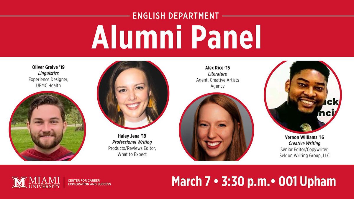 MiamiOH_Ling's tweet photo. Linguistics majors: Come hear former linguistics student Oliver Greive ‘19 talk about applications in User Experience Design! https://t.co/LGpMv9a3mm