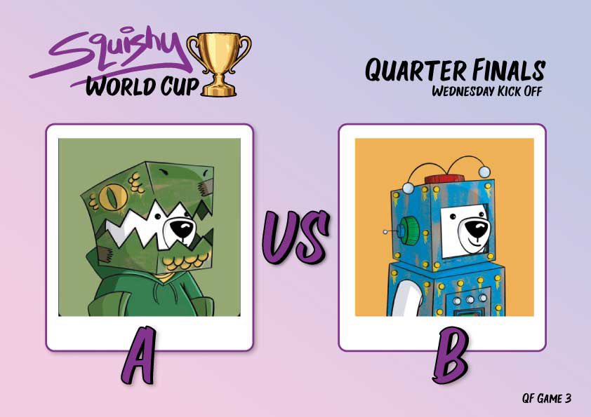 🏆Squishy World Cup 🏆 
Quarter Finals!

Kicking off our 3rd game of the Quarter Finals!! 

Winner advances to the Semi Finals!
Most Votes wins! (See comments for voting poll)

#SquishyWorldCup #AlgoFam