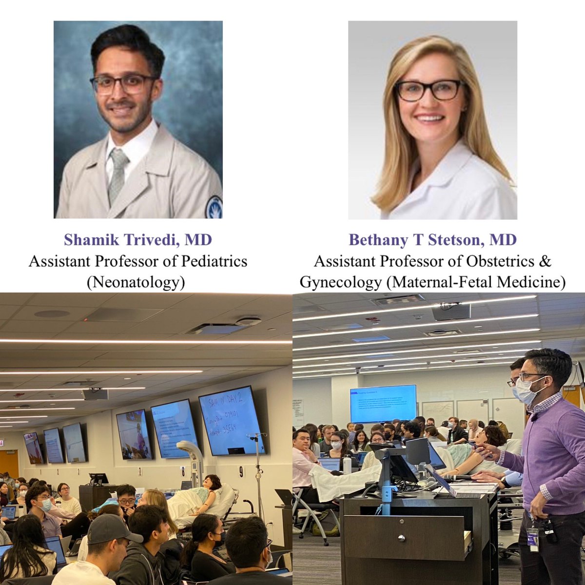 pmgarcia's tweet photo. Favorite teaching day of the year- SAM4 with the @NUFeinbergMed M2s- bc I get to co-teach with the amazing @dhsalz13! Excited to hand over the reigns to Drs. Stetson &amp; Trivedi #activelearning #lastdelivery @NorthwesternSim techs are the best! https://t.co/dQiDJWKQFR