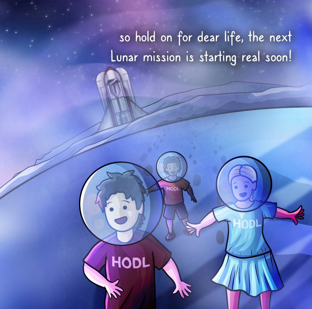 Here is Page 14 from my #kidlit book, 🚀To the Moon: A Children's Crypto Book🌕.

Our main characters are #Hodling on the moon! Does the next mission require mining?

You can buy on #Kindle for $3.99 or #FREE on KindleUnlimited

Official #Link: amazon.com/dp/B09RKQJQXJ/

#nft #nfts