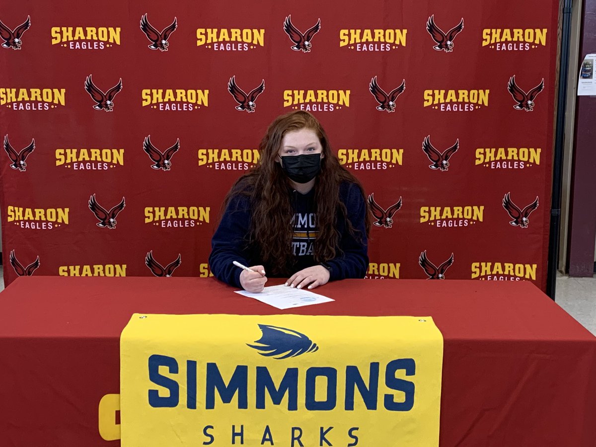 SHSEagleAD's tweet photo. Congratulations to Super Senior Trinity Payne signing her LOI to play softball at Simmons University and to pursue Nursing! Softball and Basketball Captain, 4 year varsity member of both and two-year varsity volleyball player! Best wishes, Trinity! @HockomockSports @SharonSchools https://t.co/MxyVyi8BoB