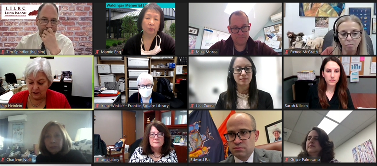 ValleyStreamLib's tweet photo. Virtual Library Advocacy Day - Thanks to Assemblyman Ed Ra for your continued support!  @EdwardRa19 @NassauLibSystem @lilrc @KathyHochul #longisland https://t.co/8H8fSPSGoa