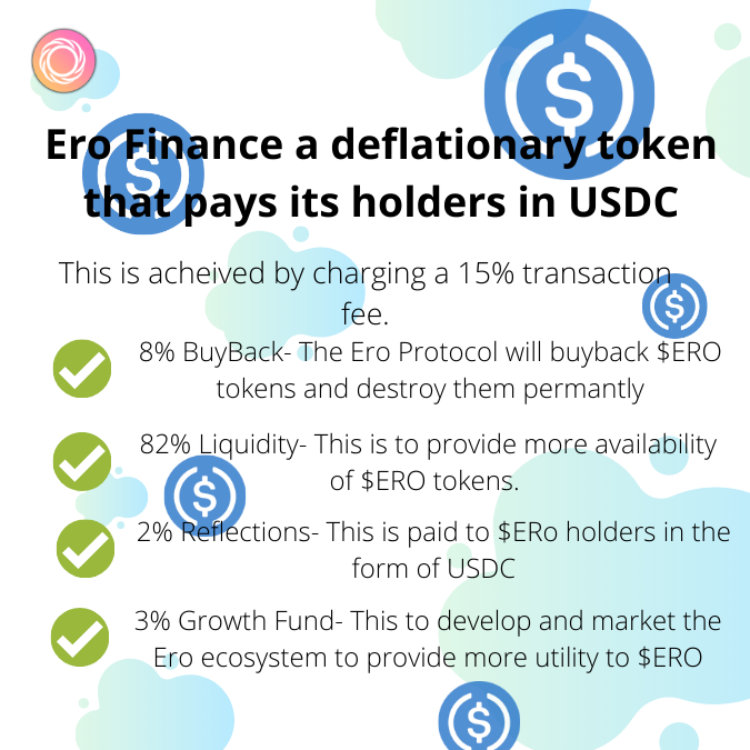 ero_finance's tweet photo. Ero Finance a deflationary token that pays its holders in USDC https://t.co/jFQulwCvVj