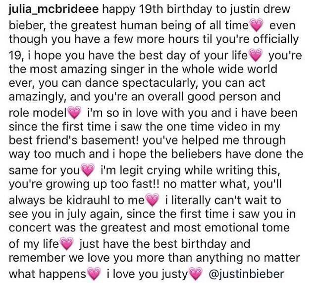 I m one day late but happy belated birthday Justin Bieber 