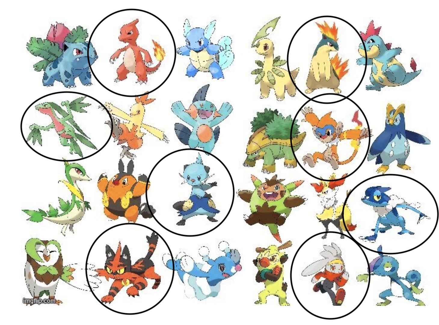 pokemon starters 1st gen