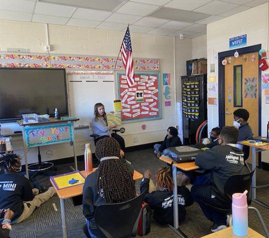Teacherling's tweet photo. Thank you Ms. Ferguson and class for allowing me to get in on the #ReadAcrossAmericaDay action! I loved being your “Mystery Reader” today! @CEWNorth https://t.co/zDidoi4w7c