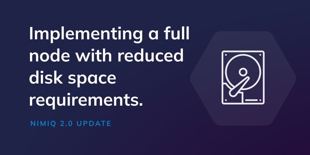 nimiq's tweet photo. #Nimiq 2.0 Update 👀

Work on the database goes on as we are currently experimenting with RocksDB. We also started implementing a full node that does not include history functionality, which will have reduced disk space requirements. https://t.co/w85Nools8B