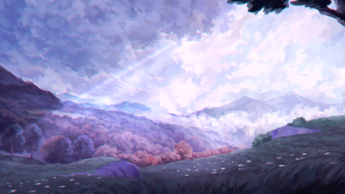 whalehowdy's tweet photo. Landscape art commission for the glorious @Kimberwickss from 2021 🌤️ https://t.co/sasa1dk1ra