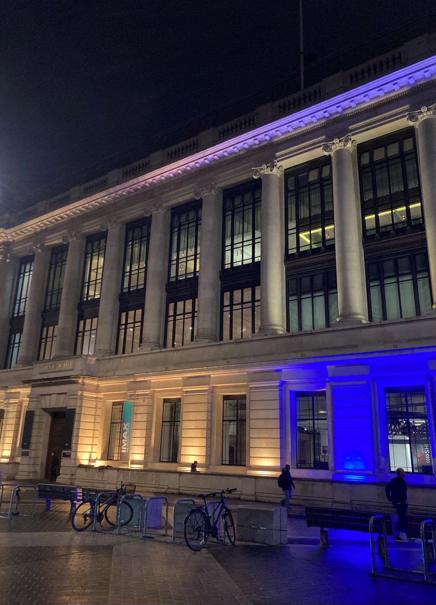 Tonight, we are lighting up the Science Museum to show support for the people of Ukraine, who are suffering so much darkness and uncertainty during the invasion by Russia.