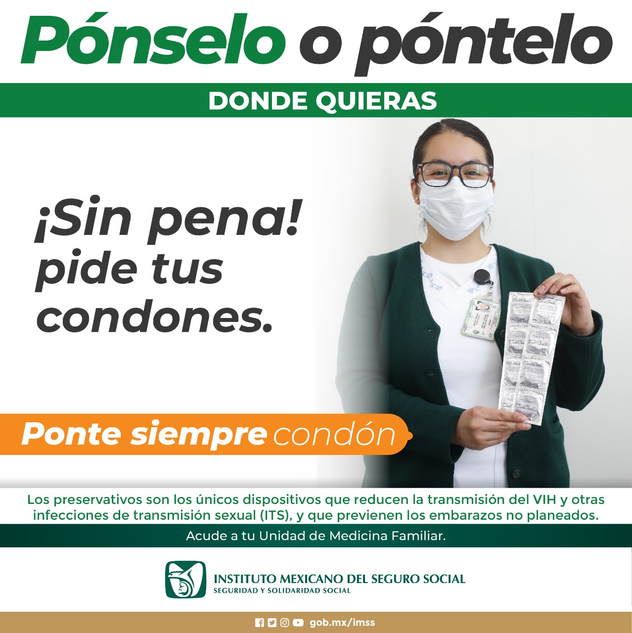 IMSS on Twitter: "Ponte #SiempreCondón y cuida tu #SaludSexual ¡Sin