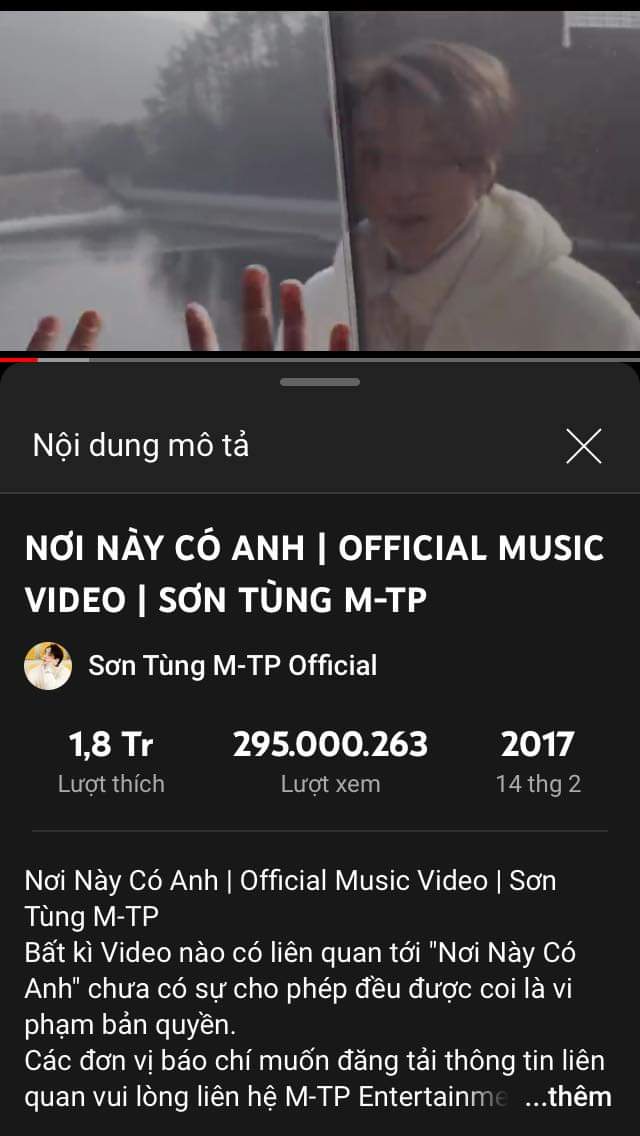 viet_tien2004's tweet photo. Lên 300M view nào mn💪💪💪
#SonTungMTP
#Noinaycoanh 
#300Mview https://t.co/alXezhTr4U