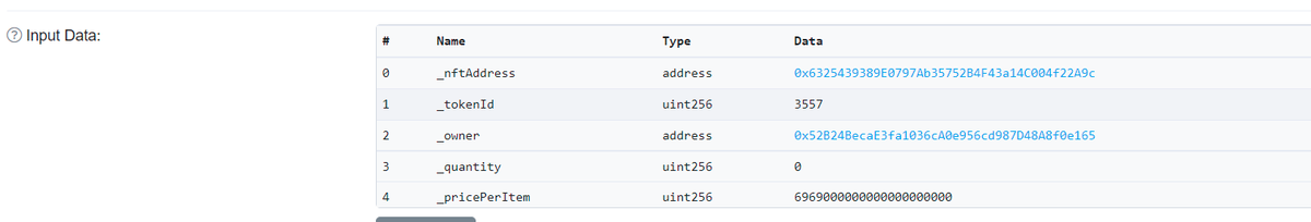 monism16193924's tweet photo. $MAGIC treasure marketplace exploit explained:
the bugged function is buyItem, it doesn't validate the quantity is >0, you call buyItem with quantity 0, then the total price is 0*Price but you still get sent the NFT, attached is the contract code, and input data for exploit https://t.co/ZXdIdDyy3F