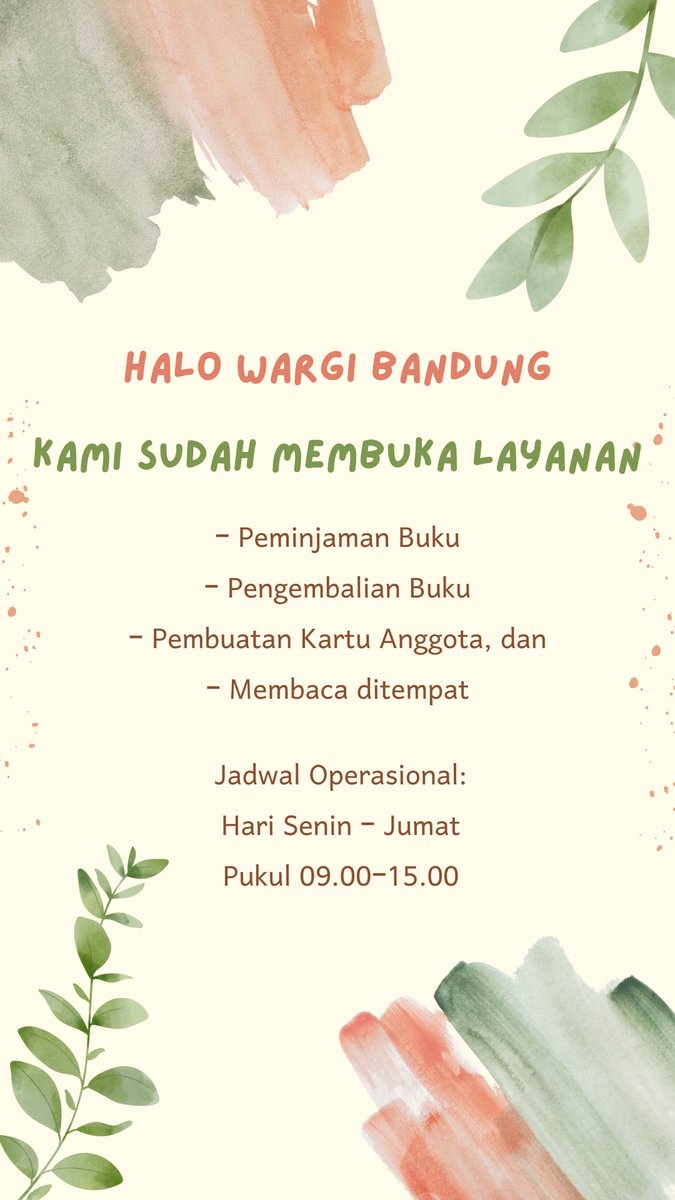 bdgdisarpus's tweet photo. Halo wargi Bandung!
Berikut tentang jadwal layanan yang ada di Disarpus yaa https://t.co/LegMFiWU2y