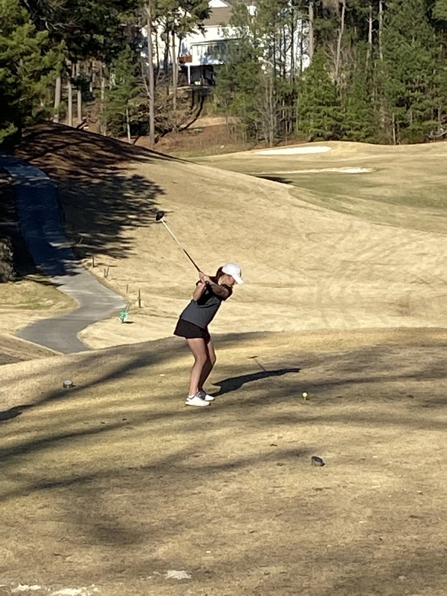 bwood_golf's tweet photo. Thanks to @rams_golf for the match today at CC Gwinnett! The girls had a great time, Lady Broncos pull out the W with a 149 to 156 score led by @PaigeGreco5 (pictured left) with a score of 43!! https://t.co/hIkbmLlkze