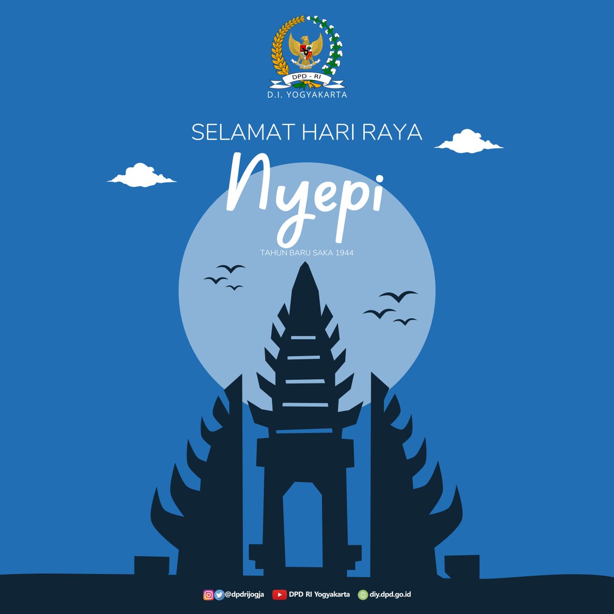 Selamat Hari Raya Nyepi Tahun Baru Saka 1944. Dalam keheningan dan kedamaian, mendapatkan optimisme dan semangat untuk melangkah lebih baik di masa mendatang

#harirayanyepi 
#dpdri #dpdrijogja