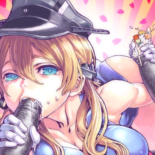 とても健全にプリンツオイゲンさんが海苔巻きを食べる絵なんですけど多分怒られるので個別センシティブにしときます。(h 