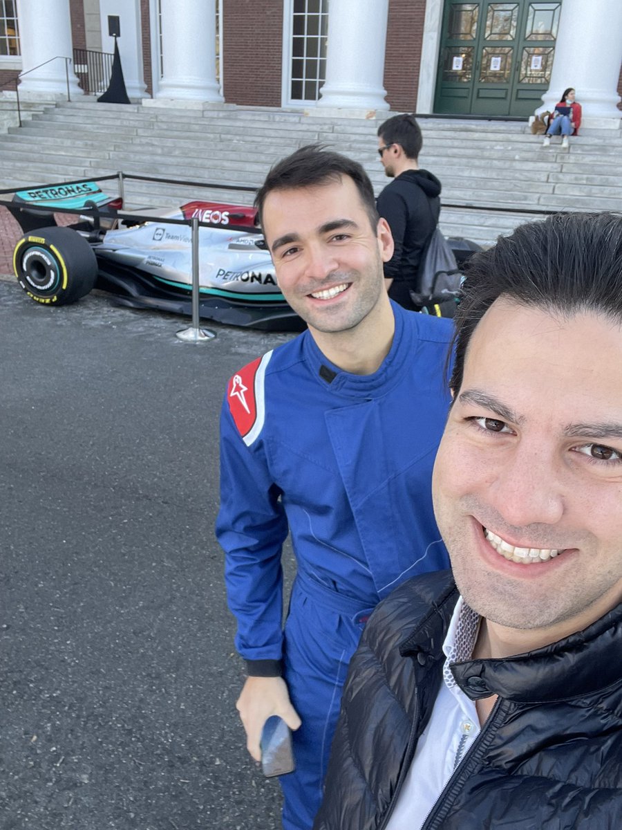 F1_DAO's tweet photo. Hi @TotoWolff_ we loved seeing you today at @HarvardHBS. The new @MercedesAMGF1 livery was 🔥 @F1_DAO says hi and we’ll see you soon! https://t.co/OognMlKQR6