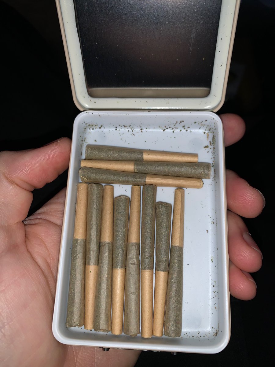 Nodeahollic's tweet photo. Lmao @AleafiaHealth what are these “12 pre-roll” sizes. Honestly would rather have 6 at regular sized then feel a lil ripped off after getting 12 .3’s that have as much filter as they do flower, it’s not a deal if it’s 12 with as much flower as 6 for 27$… https://t.co/tkqytYlLRa