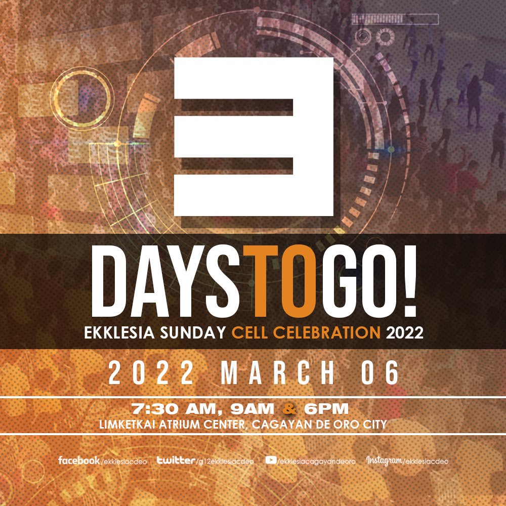 g12ekklesiacdeo's tweet photo. 3 days to go! Andam na ba ang tanan? 

We made it once. Twice. And stopping is not a part of us. Once more, we are gathering  together to celebrate the unstoppable and overflowing goodness of God in our lives.   

Mark your calendars: March 6 

Be excited! https://t.co/SURxW7fst6