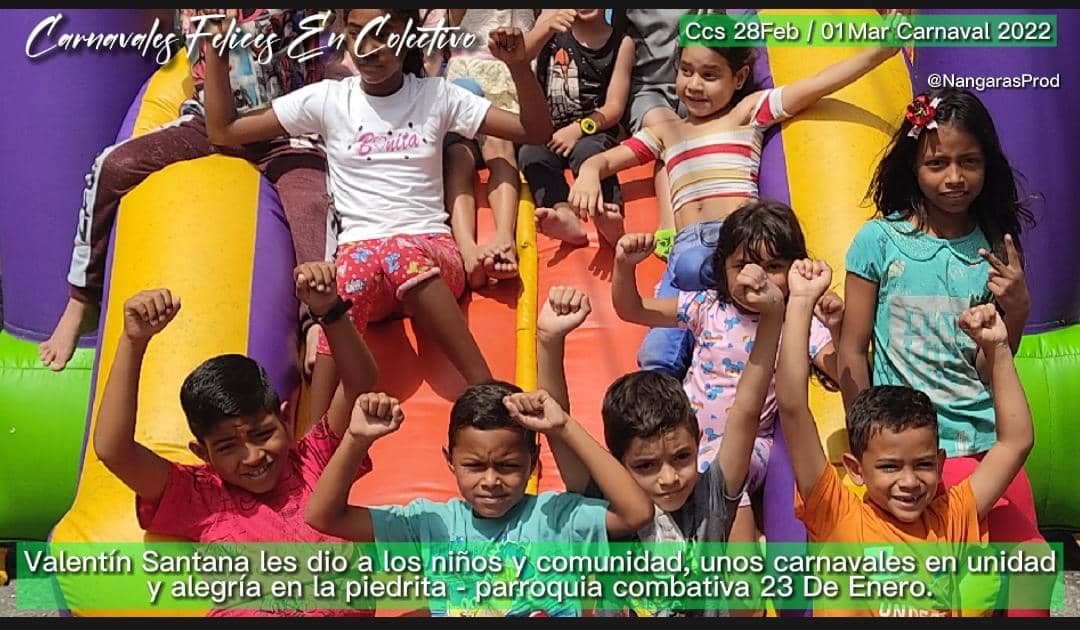 Así se vivieron los #Carnaval2022 en colectivo, en la comunidad La Piedrita, gracias al compañero líder Valentín Santana y al colectivo la piedrita, un trabajo en unidad junto a los compañeros del consejo comunal y CLAP
Sólo Unidos Venceremos <a href="/NicolasMaduro/">Nicolás Maduro</a> @valentinpueblo