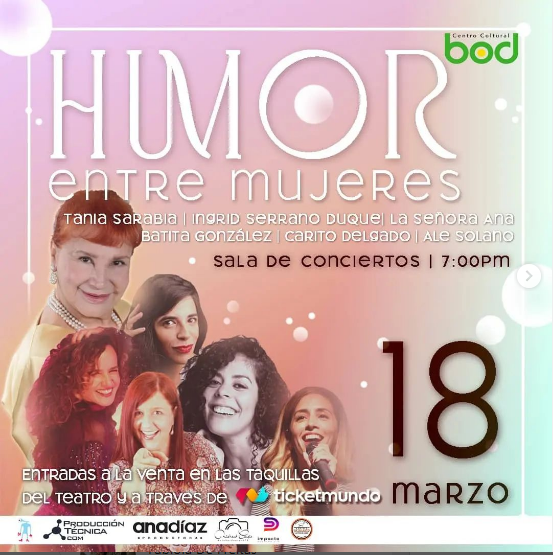 #Eventos #Teatro #Caracas "Humor entre mujeres" con <a href="/TaniaSarabia/">Tania Sarabia</a> - En el @CCulturalBOD - 18Marzo - 7:00pm - Entradas: <a href="/Ticketmundo_ve/">TICKETMUNDO™</a>