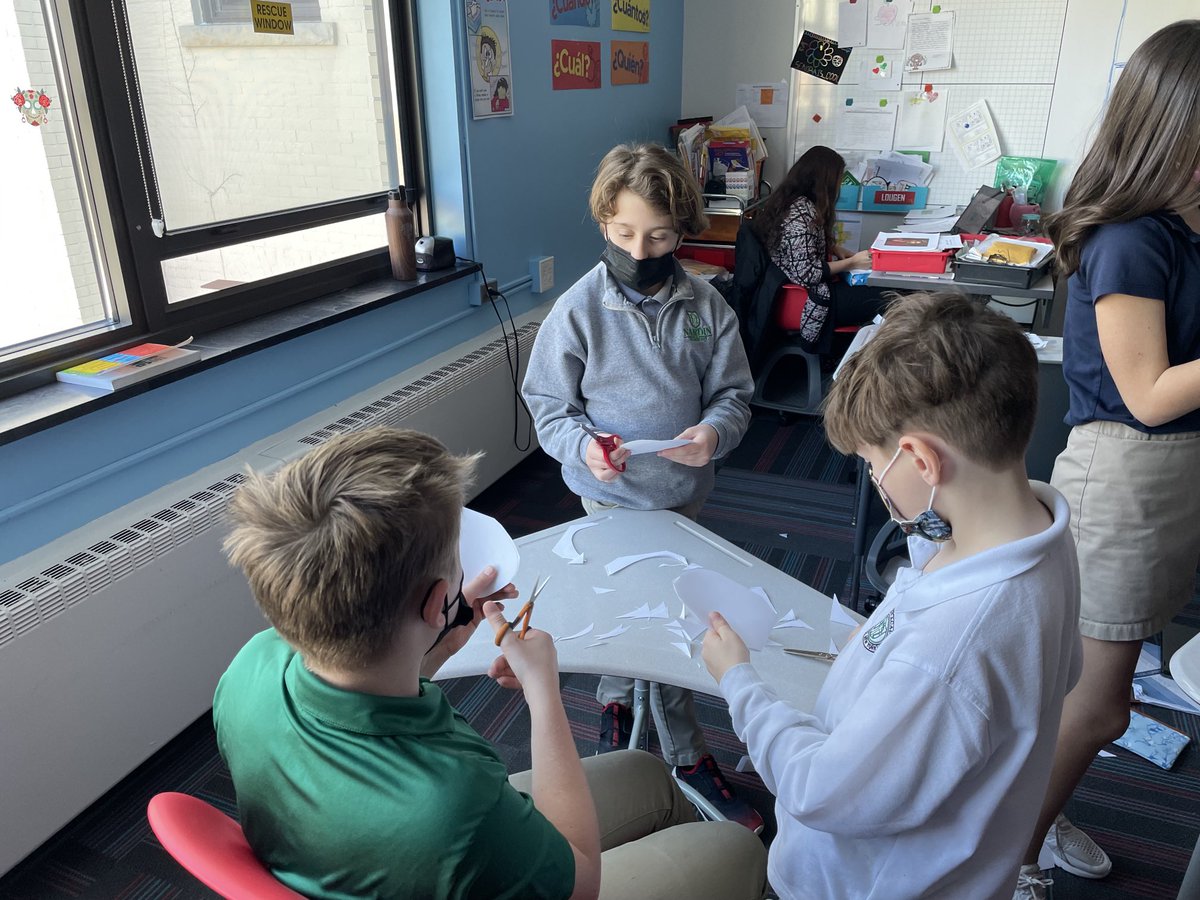 NMMSBUFFALO's tweet photo. Leadership takes active listening to work! These kiddos broke up into groups to guide each other on making the same style snowflakes while trying to use various active listening techniques! They were pretty successful! https://t.co/XOelRJMeEM