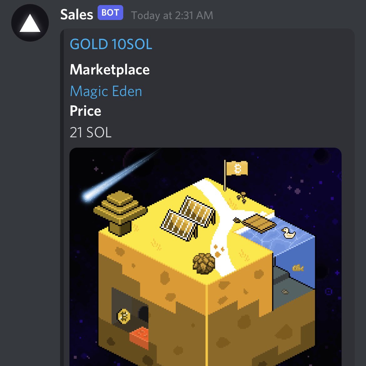 SolPlaces's tweet image. 😱 One of our #NFTs just sold for 21 $sol on #MagicEden this is crazy!!!

✅ magiceden.io/marketplace/so…

#SolanaNFTs #nft #NFTCollection #SolanaAirdrop