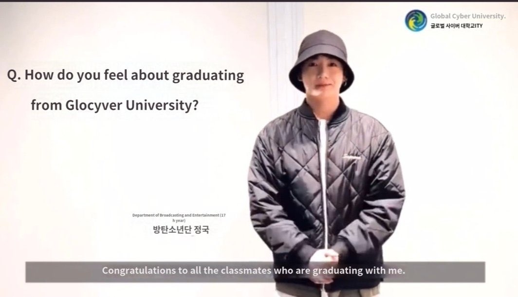 Congratulations Jungkook for graduating from Global Cyber University!! We are so proud of you!! 🎉🤍