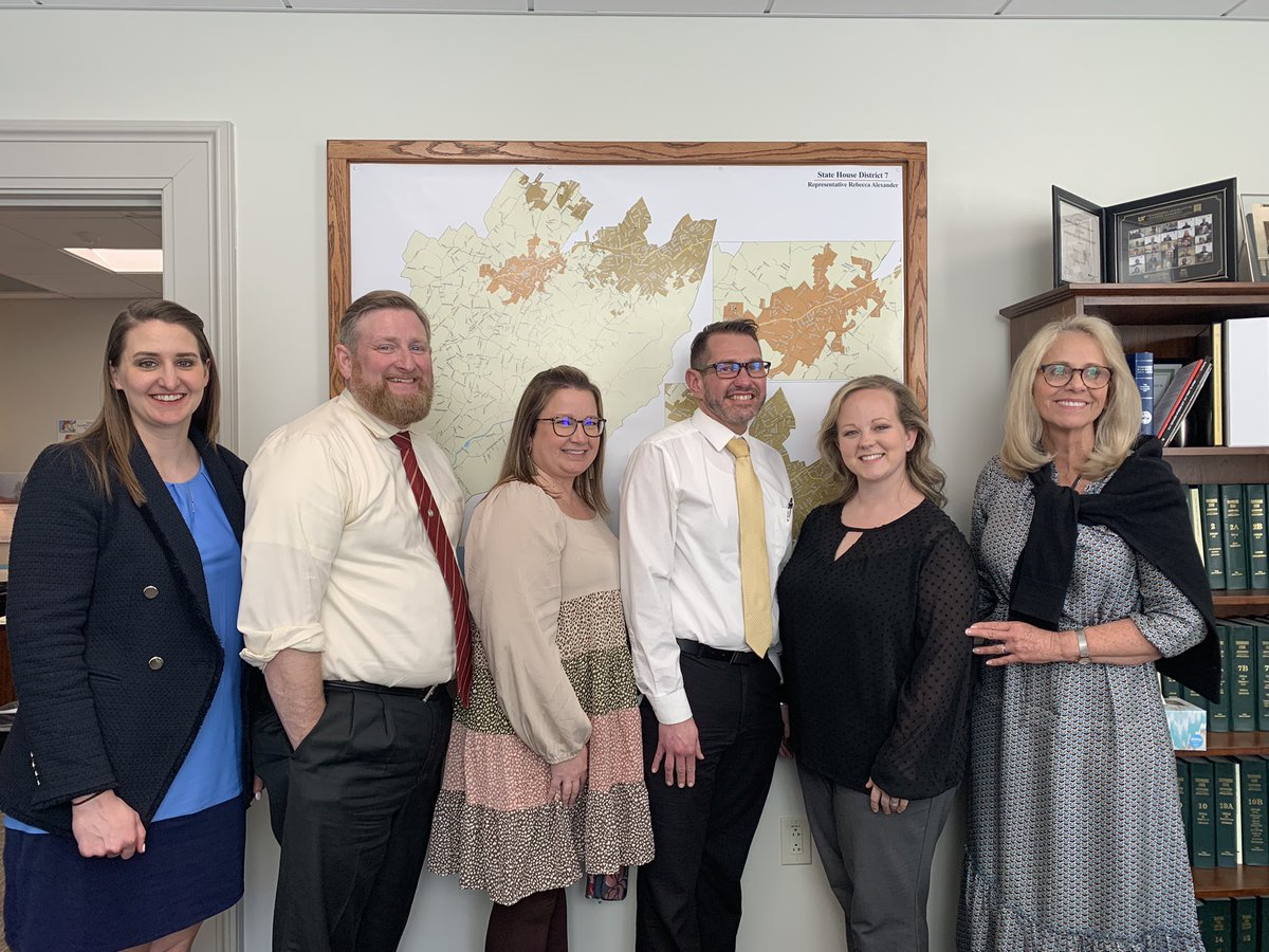 Thank You <a href="/RepAlexander7/">Representative Rebecca Alexander</a>, <a href="/RustyCroweTN/">Rusty Crowe</a> , RepTim Hicks, <a href="/lundbergjon/">Jon Lundberg</a>, <a href="/DavidHawkForTN/">David Hawk</a>, RepMark White for taking time today to discuss the Tennessee Investment in Student Achievement Act. <a href="/WCDE_TN/">WashingtonCoSch TN</a> <a href="/JWMcKinneylll/">JW McKinney</a> <a href="/lyonslesliec/">Leslie Lyons</a> <a href="/BrandonMcKee01/">Brandon McKee</a> Amber Bacon <a href="/TennesseeCAN/">TennesseeCAN</a> <a href="/SchwinnTeach/">Penny Schwinn</a>