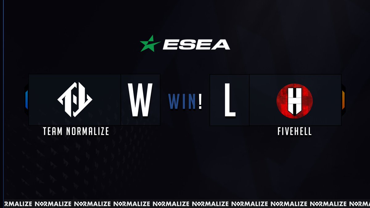 TeamNormalize's tweet photo. #ESEA

Last Monday and Tuesday our CS:GO team got 2 forfeit wins against @fivehellgaming and #Bongoneiro. Which makes our record 4-6. 

#SetTheNorm https://t.co/5ktPDcKGkC
