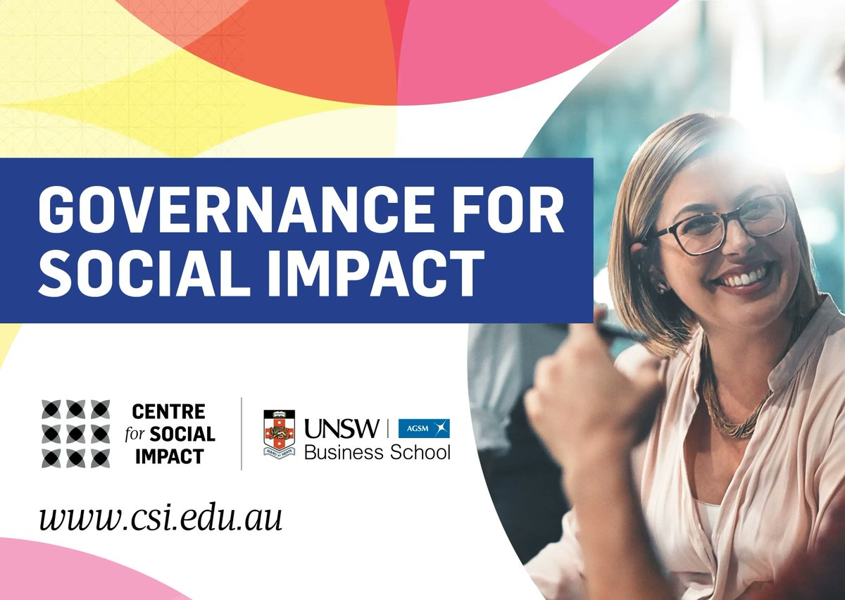 Calling all Sydney-based #forpurpose leaders - you can still register for the March intake of CSI's 2-day exec education course: Governance for Social Impact (23-24 March). Lead by <a href="/KristyMuir2/">Prof Kristy Muir</a>, this is your chance to think + lead outside the box. 👉 buff.ly/2GhuvNy #G4SI
