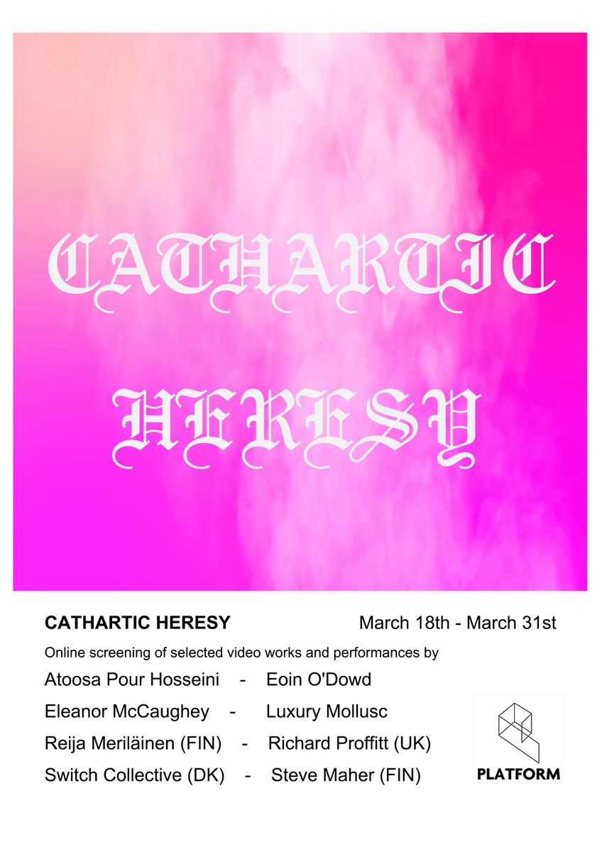 CATHARTIC HERESY 

…The body once beaten, remembers it's wounds.

Wounds which seek to make themselves known…

March 18th - March 31st

Online screening of selected video works and performances