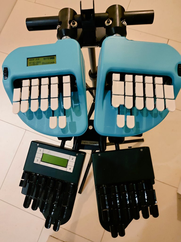 Getting comfy with flashy new steno machine after plenty of tweaking and twiddling. Still hankering after the old faithful though - and feeling oddly disloyal.