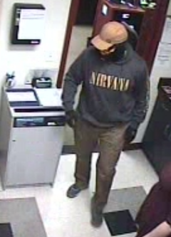 ClivePolice's tweet photo. A bank robbery was reported at Great Western Bank, 13150 Hickman Road, Clive on todays date.  If you have information on the suspect, please call Sgt. Damon Herzog at 515-867-5017.  https://t.co/cRzOefsjkw  #CPDpio https://t.co/6hv2JOSEi8