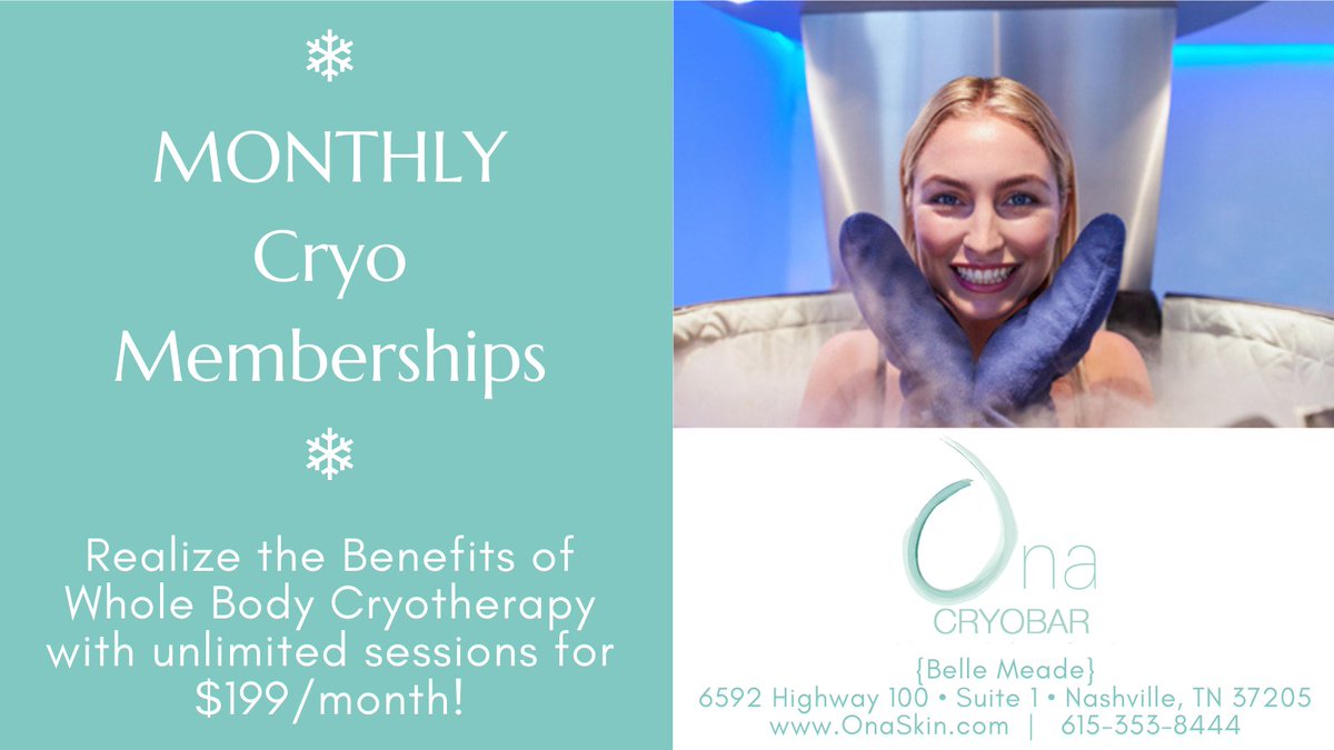 #WholeBodyCryotherapy has many health benefits. Once you're hooked, you can save with a monthly membership! #WednesdayMotivation #WellnessWednesday #HealthyLiving #LifestyleTip #NashvilleCryotherapy #NashvilleSkincare #BelleMeade #ChillOutNashville #MuscleRecovery #BurnCalories