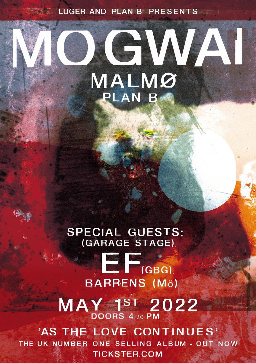 We are absolutely thrilled to announce that on May 1st we will have the great honor to join the mighty <a href="/mogwaiband/">Mogwai</a> and fellow Swedes <a href="/EFmusicsweden/">EF</a> onstage in Malmö at Plan B. Hope to see you there.
We hope you are all well in these uncertain times. 
#barrens #barrenssweden