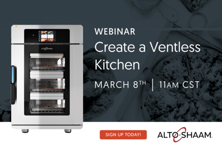 Build a foodservice program in any space with Ventless cooking equipment from Alto-Shaam!

Don't miss out on this exciting webinar from #Altoshaam Tuesday March 8th at 11am CST.  

Register today:ow.ly/WzFk50I8qae

#ventless #foodservice #foodserviceequipment #restaurants
