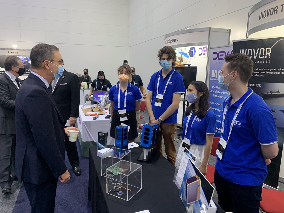 Stop by <a href="/inovortech/">Inovor Technologies</a> at today’s 13th Australian Space Forum to meet our incredibly talented current/former interns (from left) Hannah, Reilly, Tash &amp; Thomas ✨

Our CEO &amp; founder Dr Matt Tetlow, Systems Engineer Jack Rintoul, and I are also in attendance 🛰

#AUSpaceForum