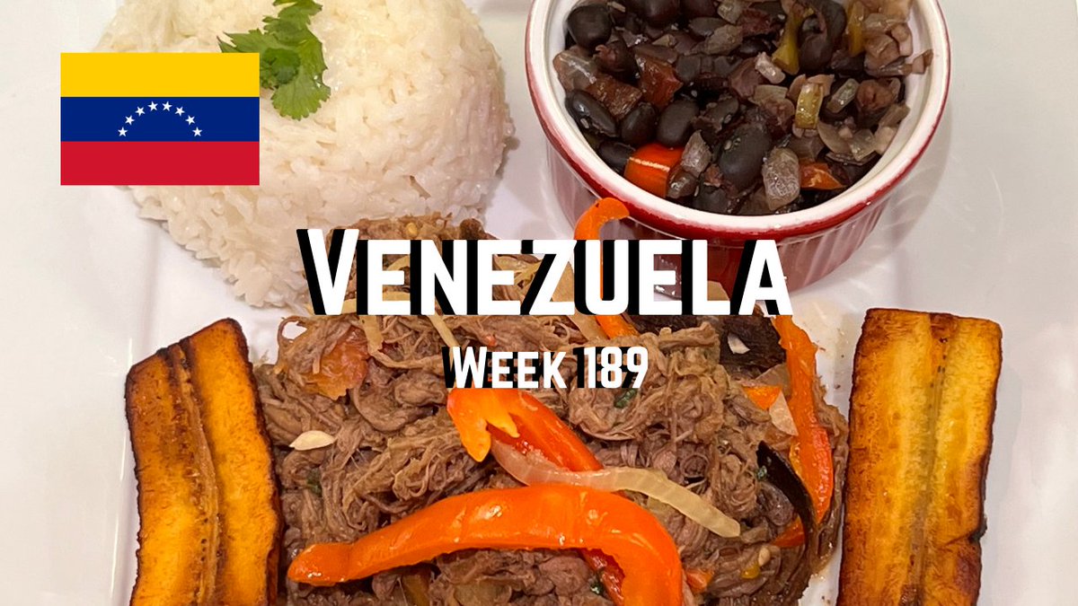 cliffieland's tweet photo. Week 189 of my Second Spin: A Global Cooking Adventure. The food of the Venezuela! Menu: Pabellón Criollo (Platter of Shredded Beef, White Rice and Black Beans with Fried Plantains)  #food #Venezuela 🇻🇪
WATCH: https://t.co/Uel3rv5y8i https://t.co/fB7SMDxpnx